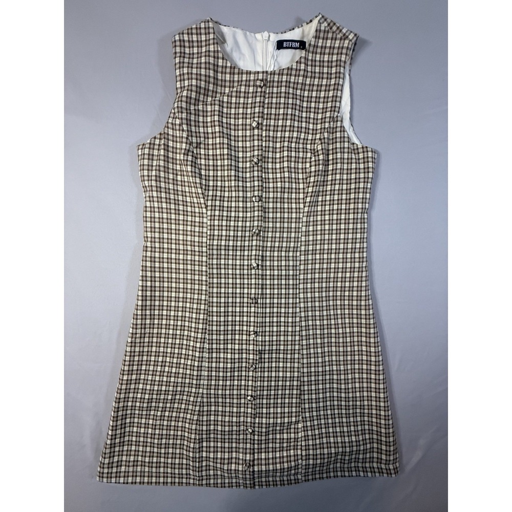 Ladies BTFBM Sleeveless Dress Brown/Cream NWT Size Small